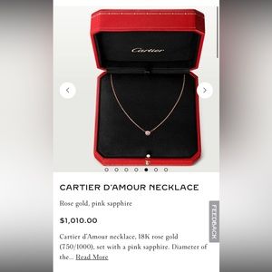 CARTIER D'AMOUR NECKLACE
Rose gold, pink sapphire